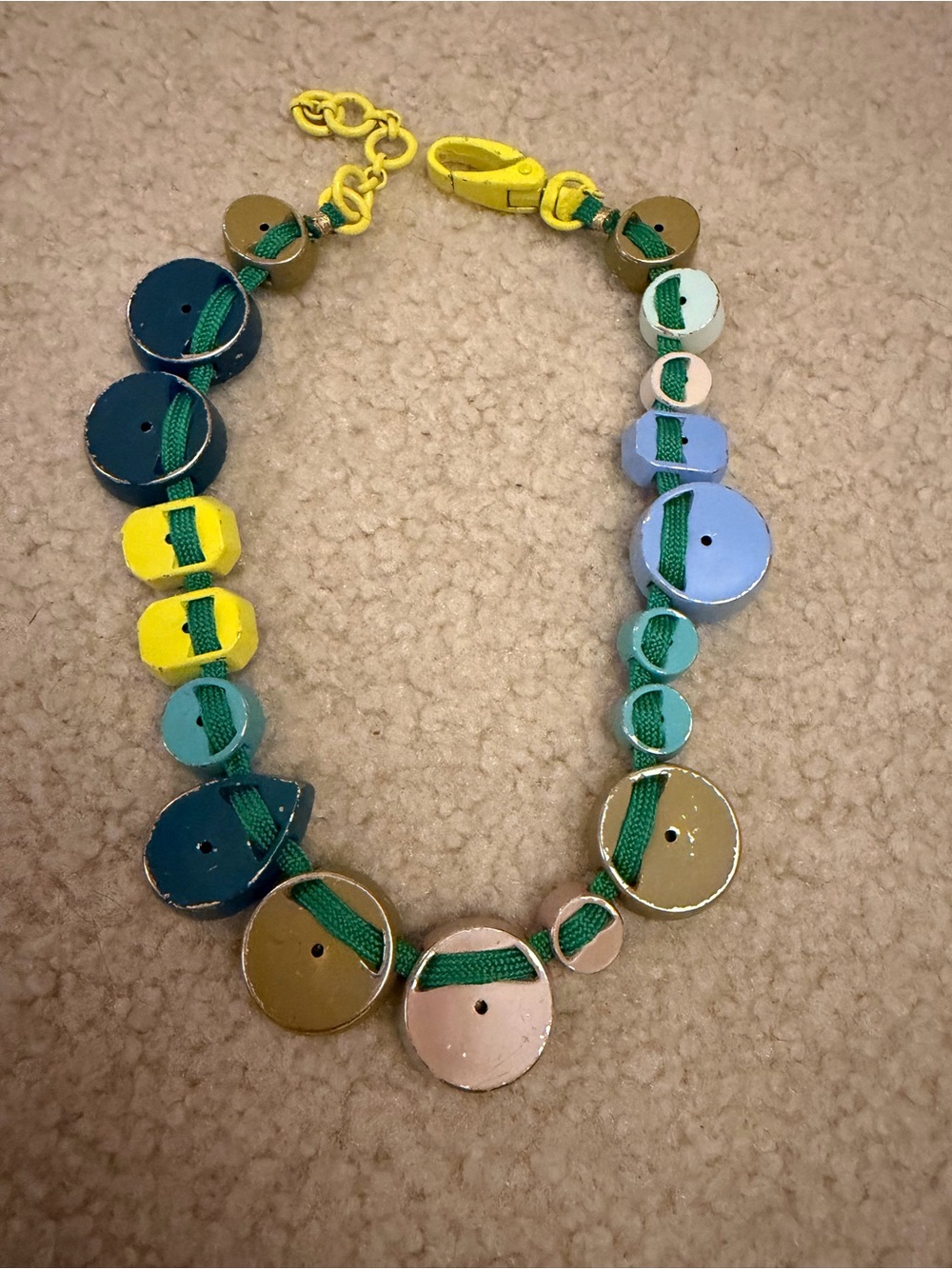 J. Crew Multicolor Crystal Statement Necklace - Yellow, Blue, Pink, Green, Gold - Picture 5 of 5